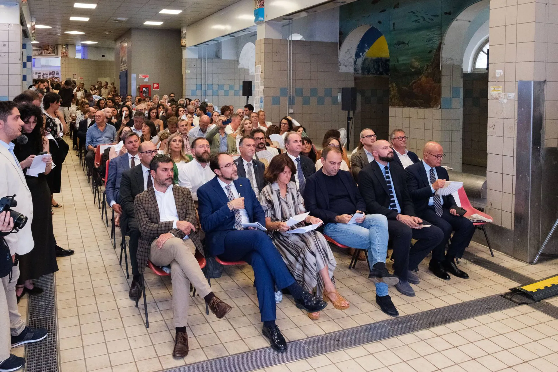 The audience seated at the opening talk of Festival Architettura Torino