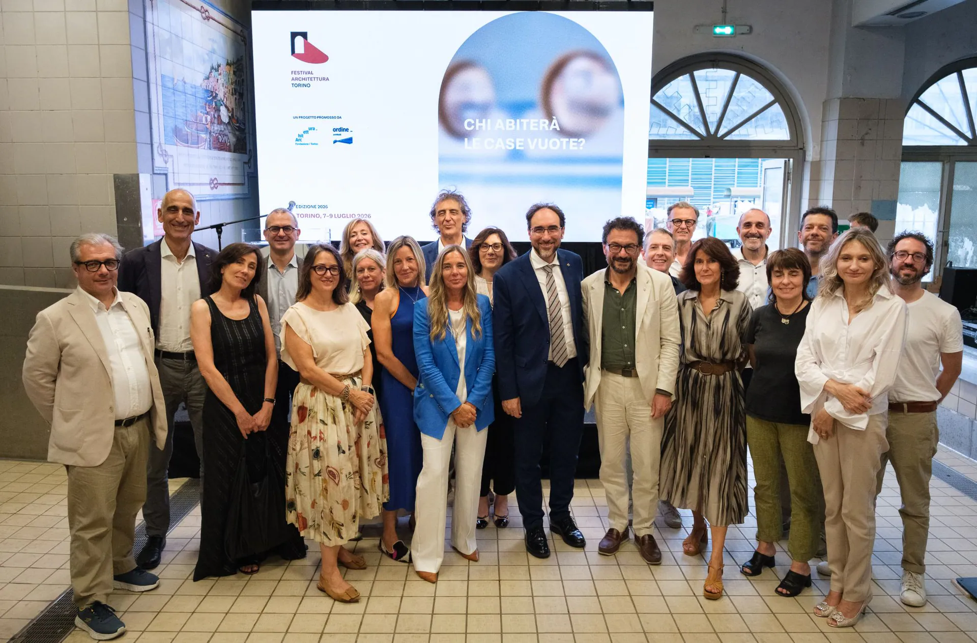 Group photo of the promoters and organisers of Festival Architettura Torino 2026