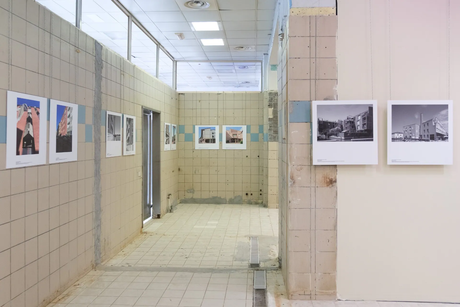 An installation of Casabella magazine pages on the struggle for housing