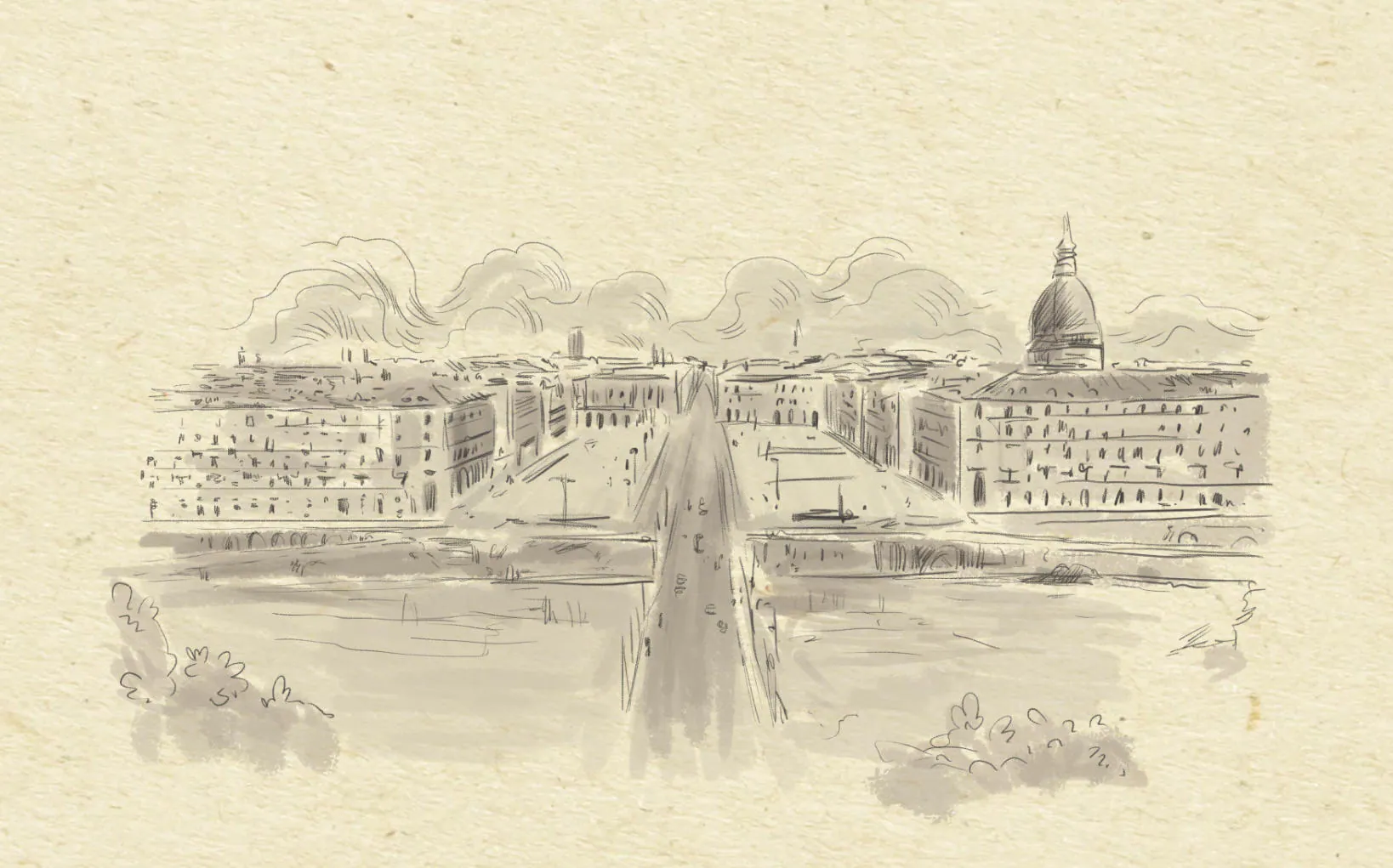 Fotogramma del video: un disegno del Palazzo Reale di Torino